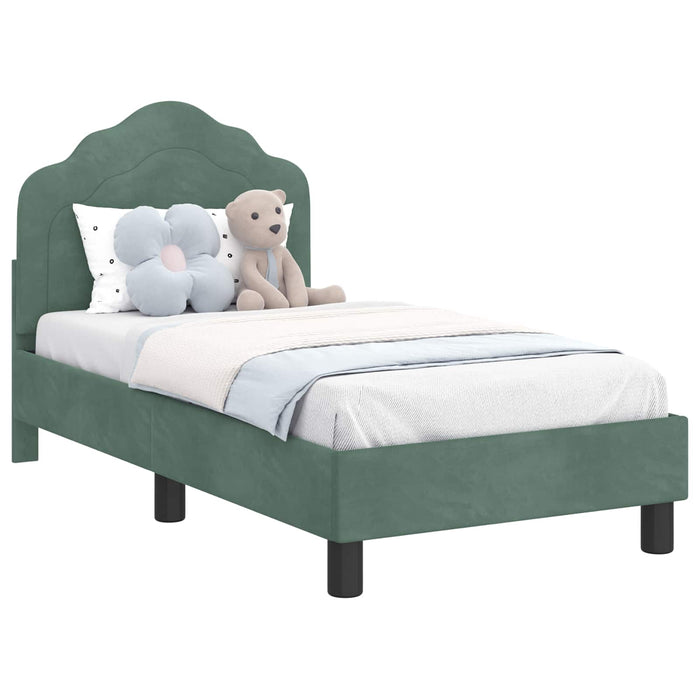 Cadru de pat pentru copii cu spătar Verde Mării 70 x 140 cm - WALTI WALTI
