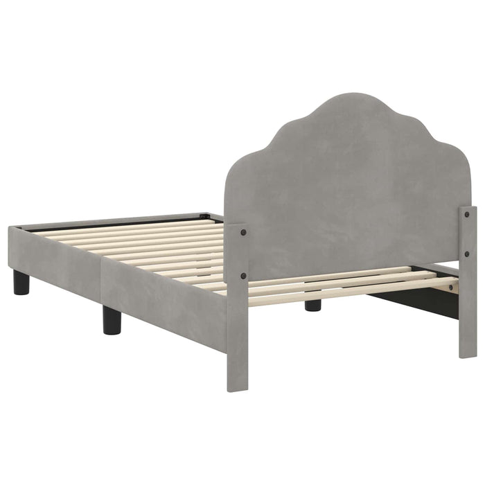 Cadru de pat pentru copii cu spătar Gri deschis 80 x 160 cm WALTI