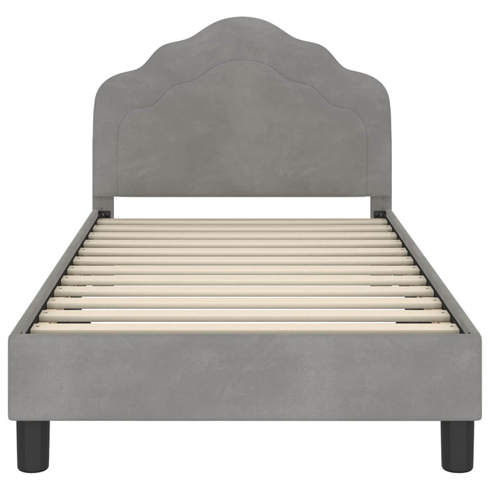 Cadru de pat pentru copii cu spătar Gri deschis 80 x 160 cm WALTI