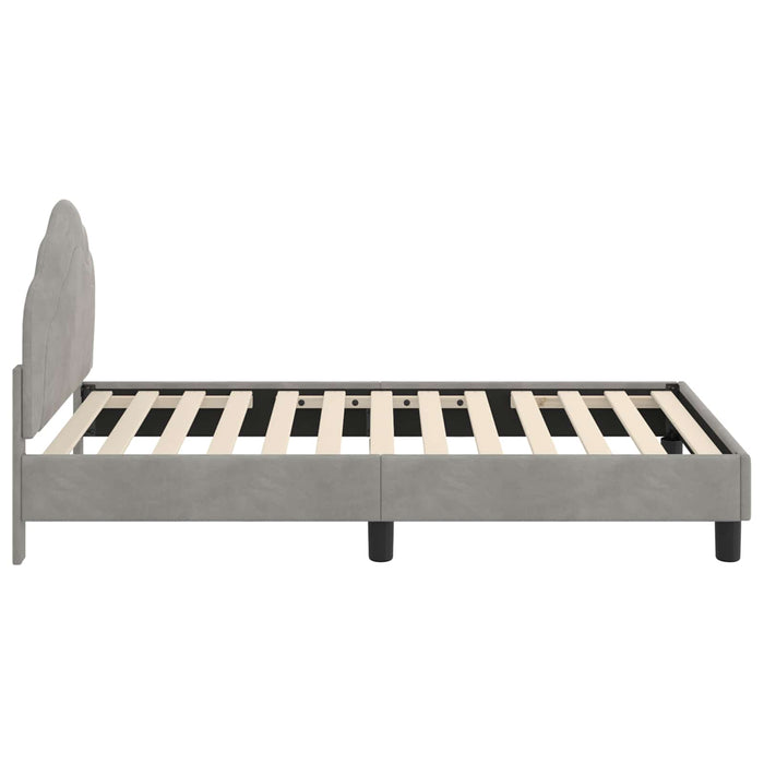 Cadru de pat pentru copii cu spătar Gri deschis 80 x 160 cm WALTI
