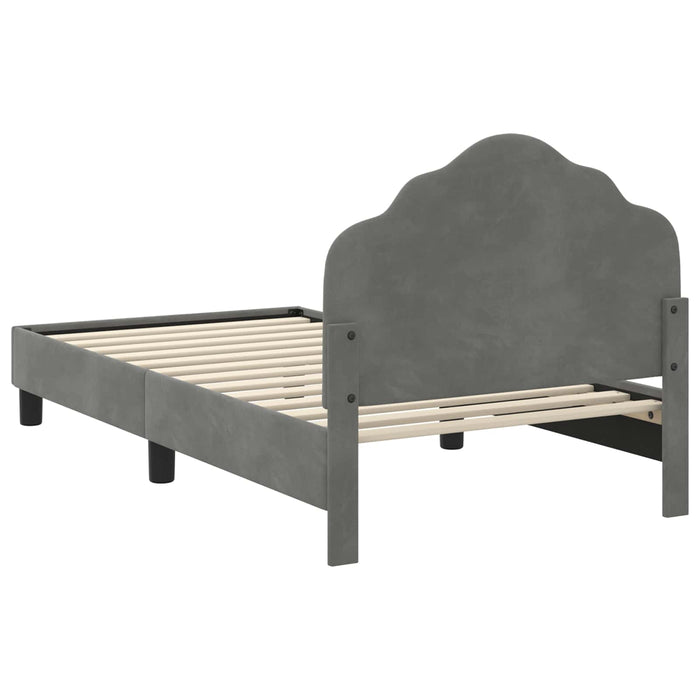 Cadru de pat pentru copii cu spătar Gri închis 80 x 160 cm WALTI