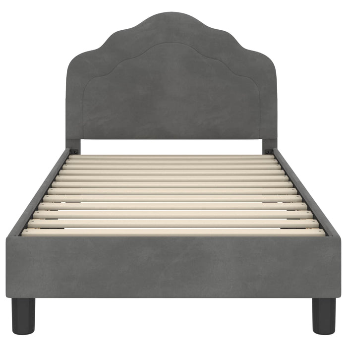 Cadru de pat pentru copii cu spătar Gri închis 80 x 160 cm WALTI