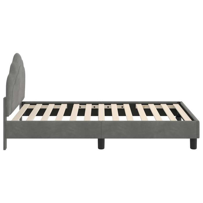 Cadru de pat pentru copii cu spătar Gri închis 80 x 160 cm WALTI