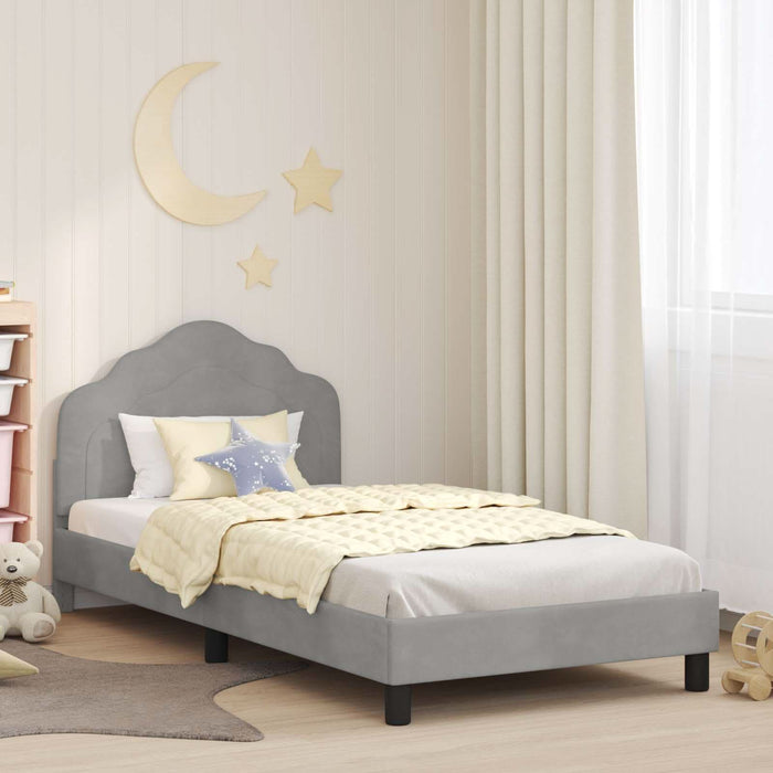 Cadru de pat pentru copii cu spătar Gri deschis 80 x 200 cm - WALTI WALTI