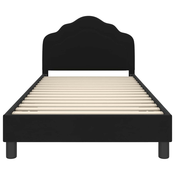 Cadru de pat pentru copii cu spătar Negru 80 x 200 cm Catifea - WALTI WALTI