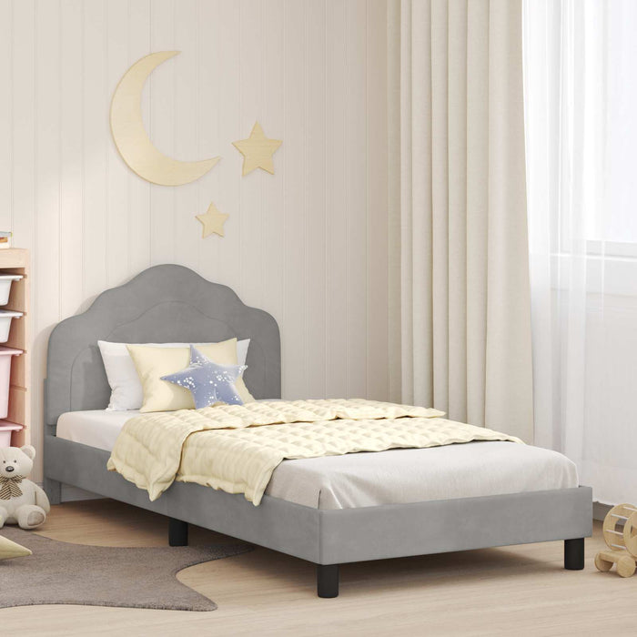 Cadru de pat pentru copii cu spătar Gri deschis 90 x 190 cm - WALTI WALTI