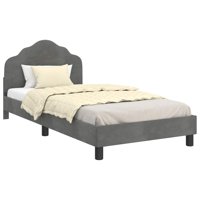 Cadru de pat pentru copii cu spătar Gri închis 90 x 190 cm - WALTI WALTI