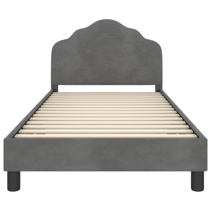 Cadru de pat pentru copii cu spătar Gri închis 90 x 190 cm - WALTI WALTI