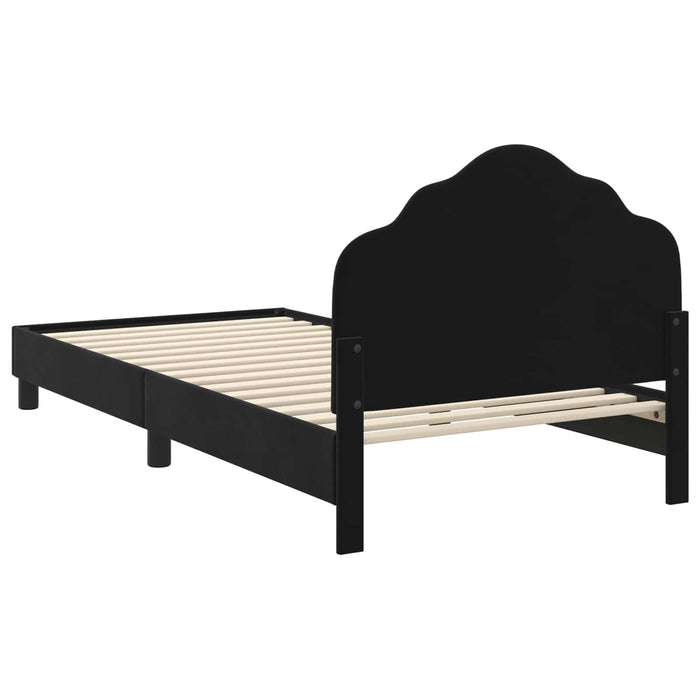 Cadru de pat pentru copii cu spătar Negru 90 x 190 cm Catifea - WALTI WALTI