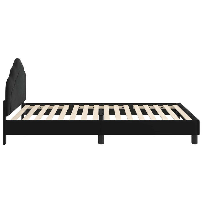 Cadru de pat pentru copii cu spătar Negru 90 x 190 cm Catifea - WALTI WALTI