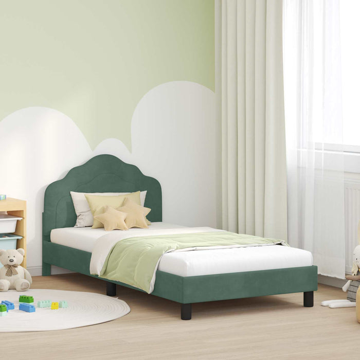Cadru de pat pentru copii cu spătar Verde Mării 90 x 190 cm WALTI