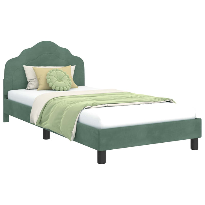 Cadru de pat pentru copii cu spătar Verde Mării 90 x 190 cm WALTI