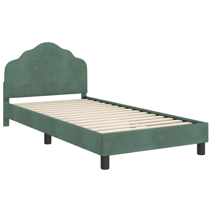 Cadru de pat pentru copii cu spătar Verde Mării 90 x 190 cm WALTI