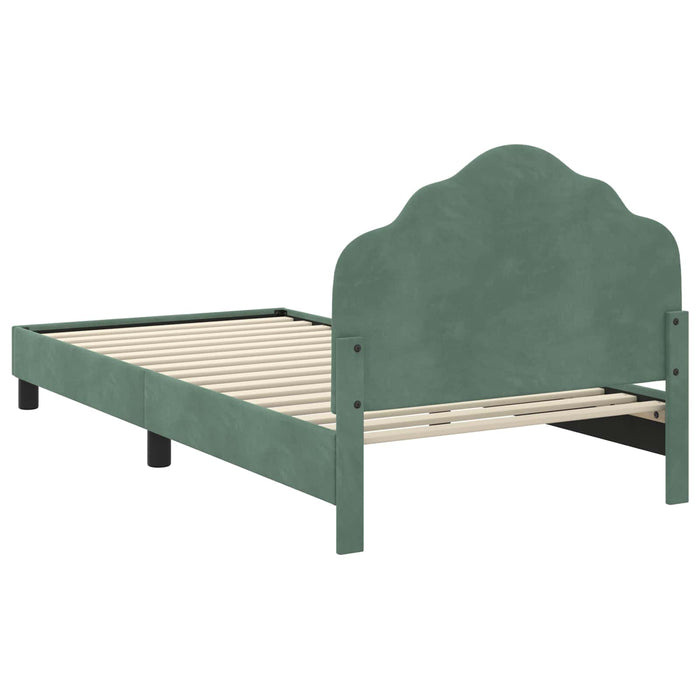 Cadru de pat pentru copii cu spătar Verde Mării 90 x 190 cm WALTI
