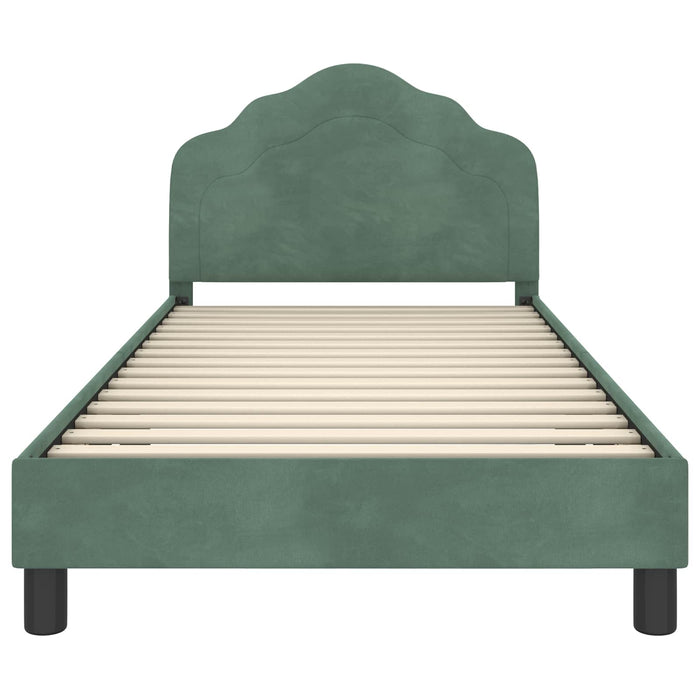 Cadru de pat pentru copii cu spătar Verde Mării 90 x 190 cm WALTI