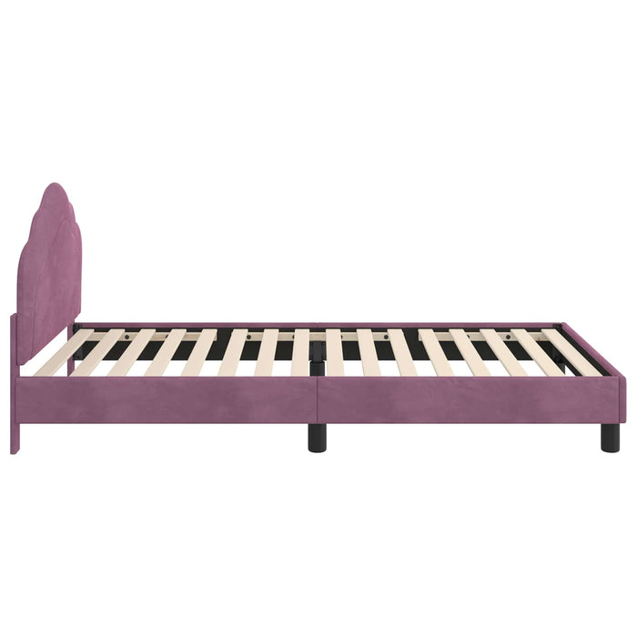 Cadru de pat pentru copii cu spătar Violet 90 x 200 cm Catifea WALTI