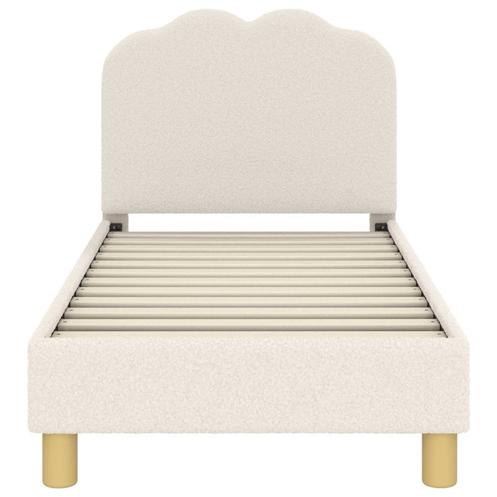 Cadru de pat pentru copii cu spătar Crem 70 x 140 cm Bouclé WALTI