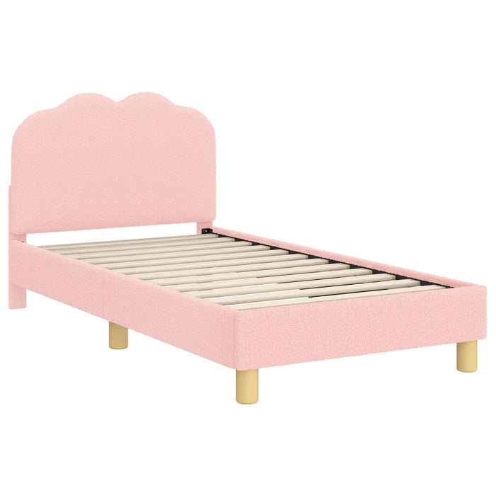 Cadru de pat pentru copii cu spătar Roz 80 x 160 cm Bouclé WALTI