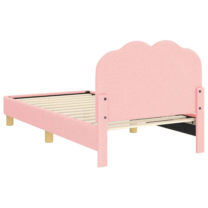 Cadru de pat pentru copii cu spătar Roz 80 x 160 cm Bouclé WALTI
