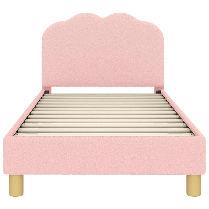 Cadru de pat pentru copii cu spătar Roz 80 x 160 cm Bouclé WALTI