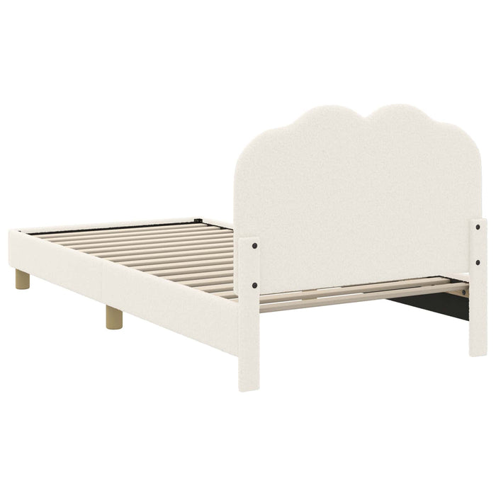 Cadru de pat pentru copii cu spătar Crem 90 x 190 cm Bouclé WALTI