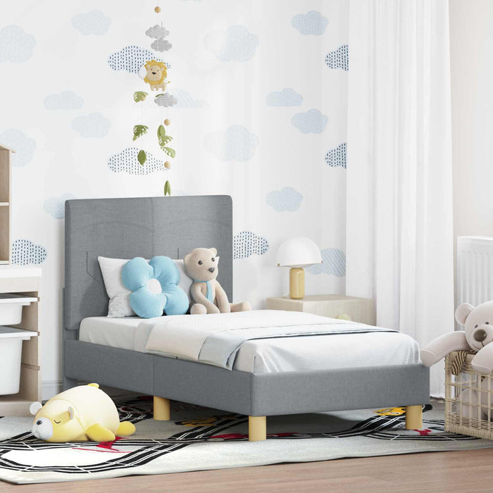 Cadru de pat pentru copii cu spătar Gri deschis 70 x 140 cm - WALTI WALTI