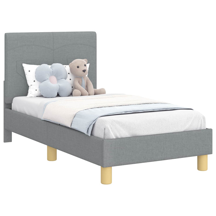 Cadru de pat pentru copii cu spătar Gri deschis 70 x 140 cm - WALTI WALTI