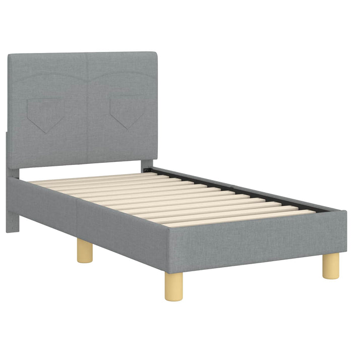 Cadru de pat pentru copii cu spătar Gri deschis 70 x 140 cm - WALTI WALTI