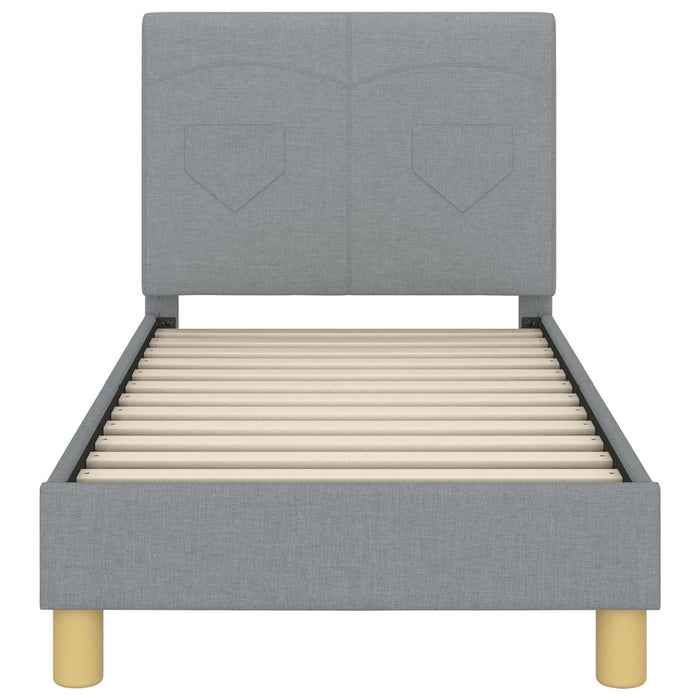 Cadru de pat pentru copii cu spătar Gri deschis 70 x 140 cm - WALTI WALTI