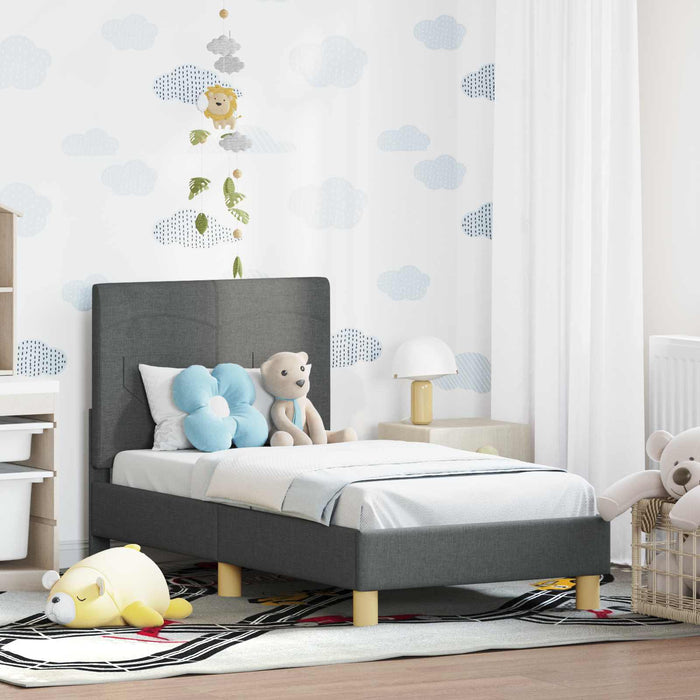 Cadru de pat pentru copii cu spătar Gri închis 70 x 140 cm - WALTI WALTI
