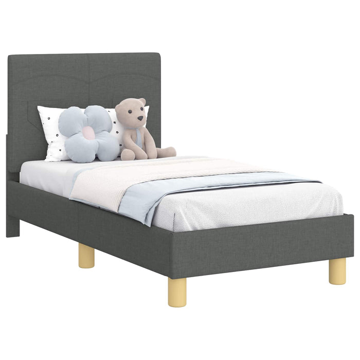 Cadru de pat pentru copii cu spătar Gri închis 70 x 140 cm - WALTI WALTI