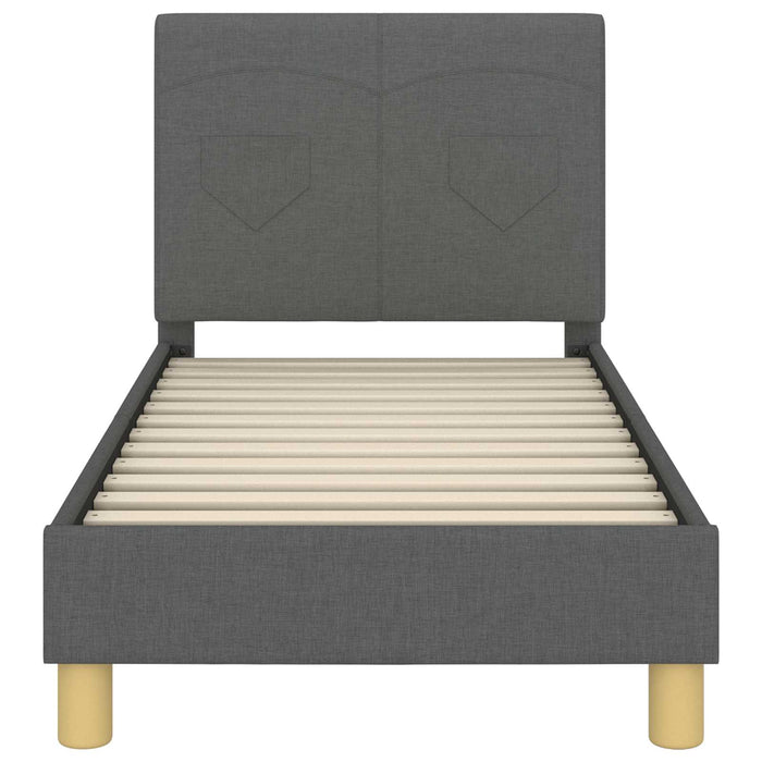 Cadru de pat pentru copii cu spătar Gri închis 70 x 140 cm - WALTI WALTI