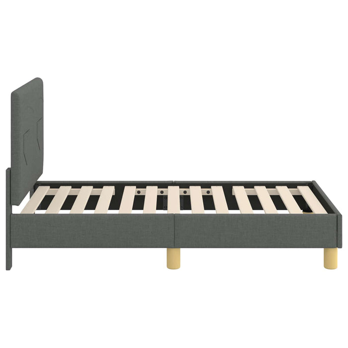 Cadru de pat pentru copii cu spătar Gri închis 70 x 140 cm - WALTI WALTI