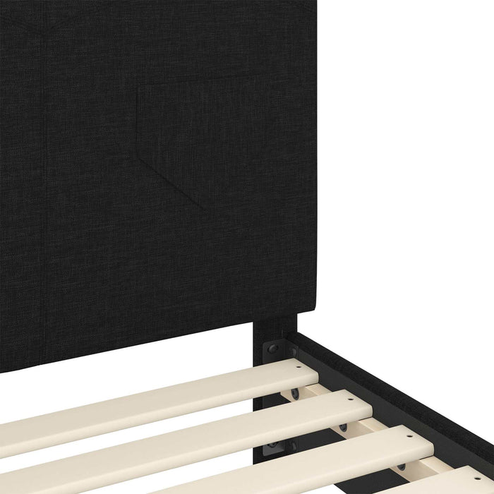 Cadru de pat pentru copii cu spătar Negru 70 x 140 cm țesătură - WALTI WALTI