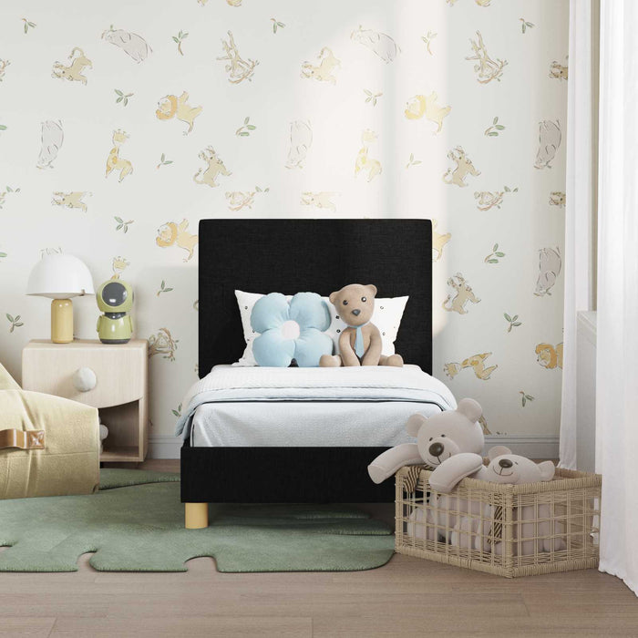 Cadru de pat pentru copii cu spătar Negru 70 x 140 cm țesătură - WALTI WALTI