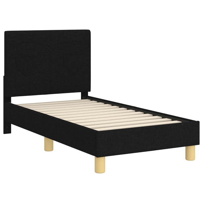 Cadru de pat pentru copii cu spătar Negru 70 x 140 cm țesătură - WALTI WALTI