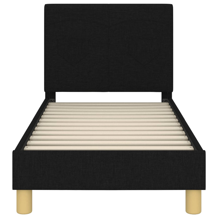 Cadru de pat pentru copii cu spătar Negru 70 x 140 cm țesătură - WALTI WALTI