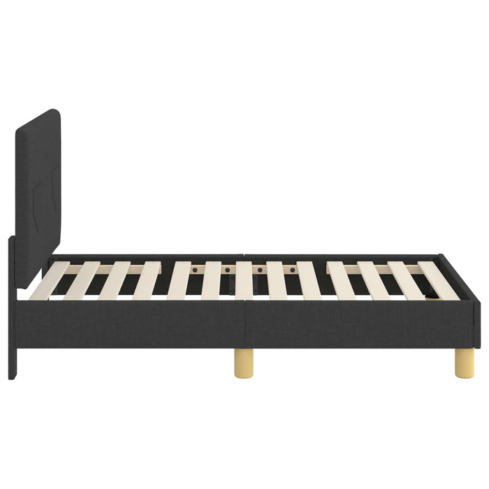 Cadru de pat pentru copii cu spătar Negru 70 x 140 cm țesătură - WALTI WALTI