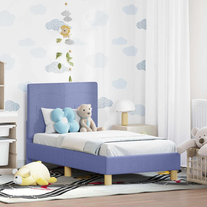 Cadru de pat pentru copii cu spătar Albastru Jeans 70 x 140 cm - WALTI WALTI