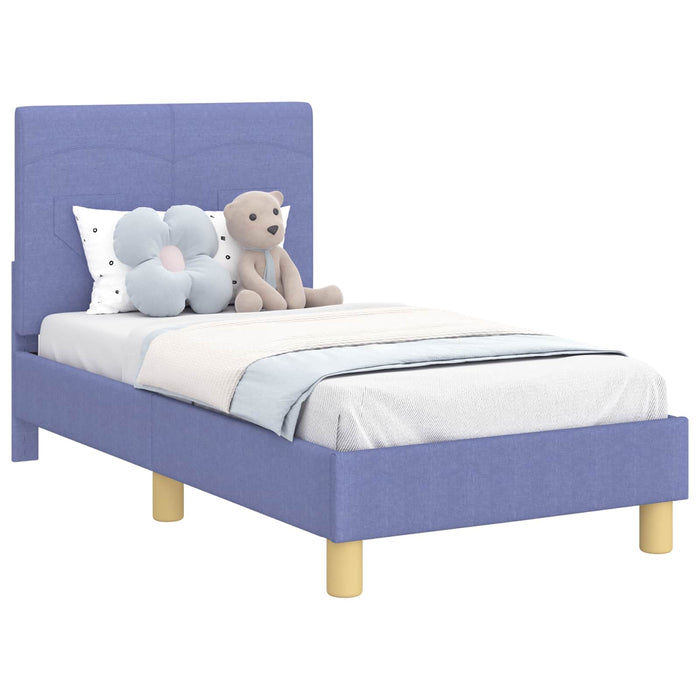 Cadru de pat pentru copii cu spătar Albastru Jeans 70 x 140 cm - WALTI WALTI