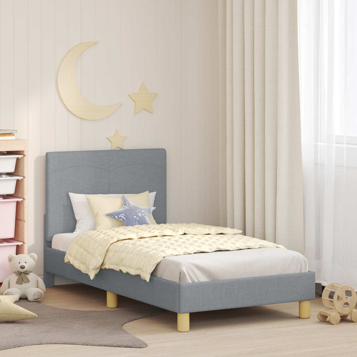 Cadru de pat pentru copii cu spătar Gri deschis 80 x 160 cm - WALTI WALTI