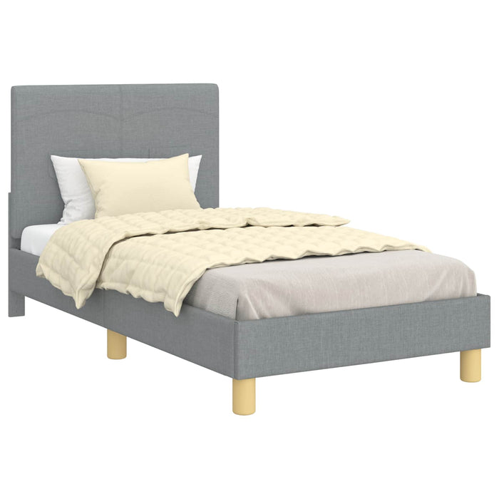 Cadru de pat pentru copii cu spătar Gri deschis 80 x 160 cm - WALTI WALTI