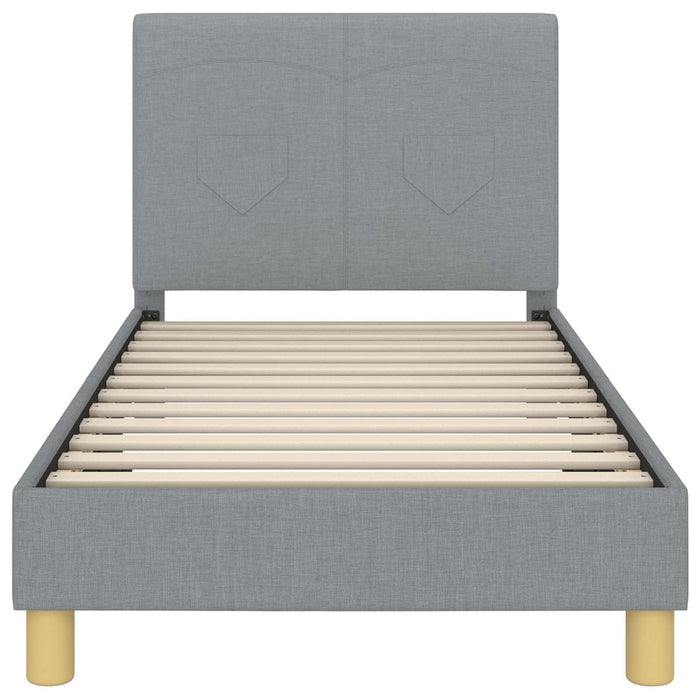 Cadru de pat pentru copii cu spătar Gri deschis 80 x 160 cm - WALTI WALTI