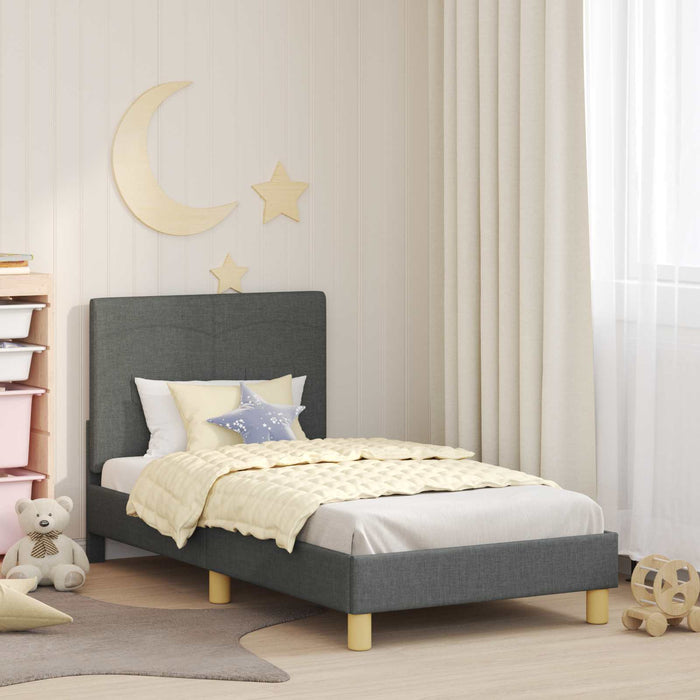Cadru de pat pentru copii cu spătar Gri închis 80 x 160 cm - WALTI WALTI