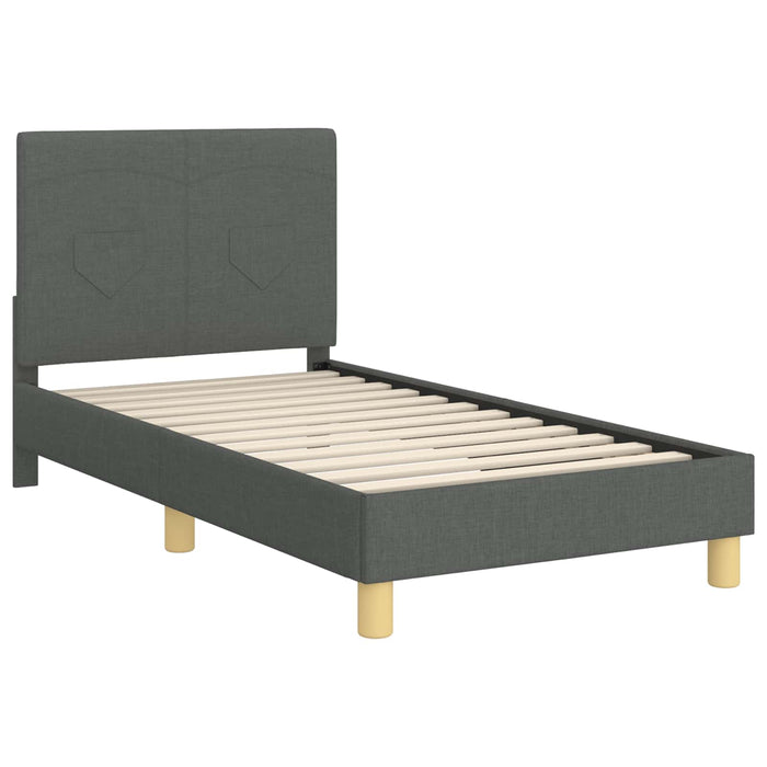 Cadru de pat pentru copii cu spătar Gri închis 80 x 160 cm - WALTI WALTI