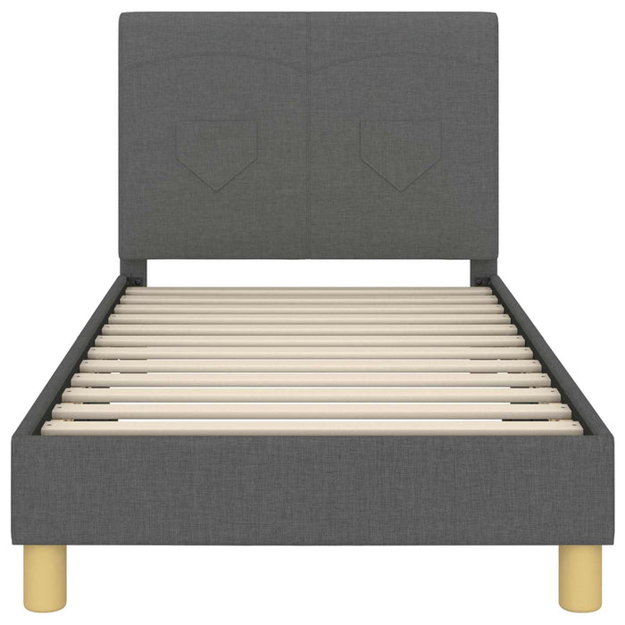 Cadru de pat pentru copii cu spătar Gri închis 80 x 160 cm - WALTI WALTI