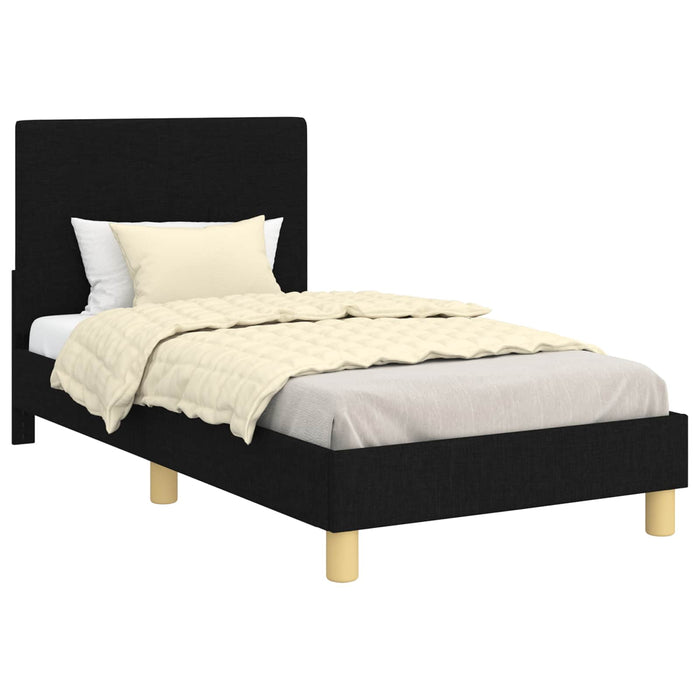 Cadru de pat pentru copii cu spătar Negru 80 x 160 cm țesătură - WALTI WALTI
