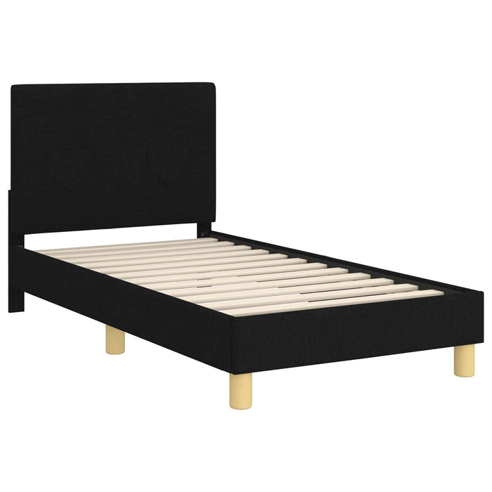 Cadru de pat pentru copii cu spătar Negru 80 x 160 cm țesătură - WALTI WALTI