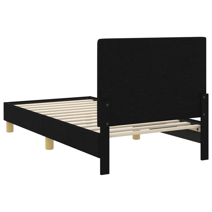 Cadru de pat pentru copii cu spătar Negru 80 x 160 cm țesătură - WALTI WALTI