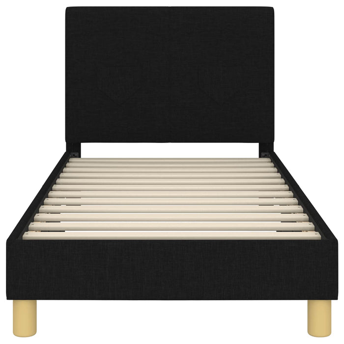 Cadru de pat pentru copii cu spătar Negru 80 x 160 cm țesătură - WALTI WALTI